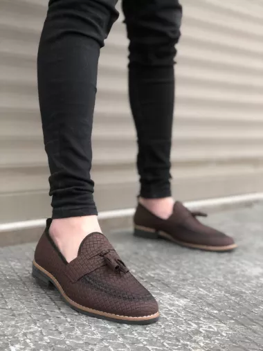 Mocasini barbati maro, tapla subtire, piele eco, comozi 12217 N15-3